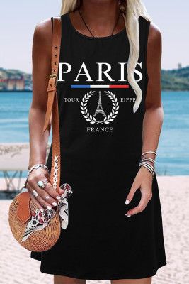 Paris France Print Tank Dress