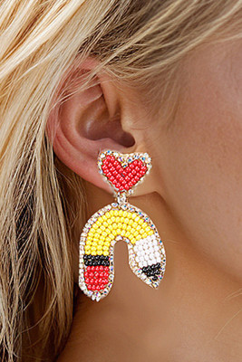Beads Pencil Teacher's Day Earrings MOQ 5pcs