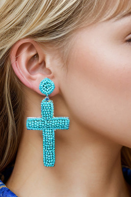 Beads Cross Earrings 