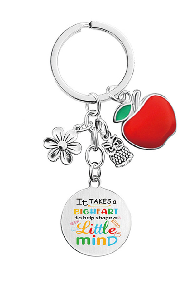 Teacher Owl Apple Pendant Keychain MOQ 5pcs