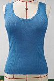 Plain Picot Edge Rib Tank Top