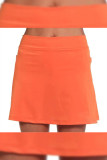 Plain Mid Waist Skort Shorts