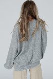 Medium Grey Side Split Drop Shoulder Oversized Top