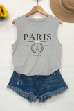 Paris France Print Tank Top