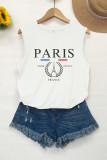 Paris France Print Tank Top