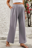 Loose Plain Wide Leg Pants  