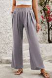 Loose Plain Wide Leg Pants  