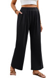 Loose Plain Wide Leg Pants  