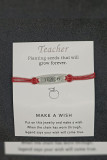 Teacher Pendant Cord Bracelet MOQ 5pcs