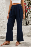 Loose Plain Wide Leg Pants  