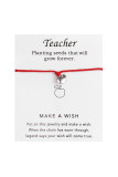 Teacher Pendant Cord Bracelet MOQ 5pcs