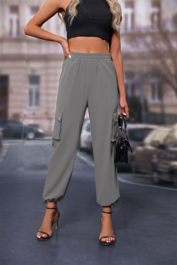 High Waist Pockets Cargo Pants 