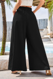 High Waist Plain Wide Leg Pants 