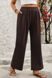 Loose Plain Wide Leg Pants  