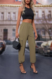 High Waist Pockets Cargo Pants 