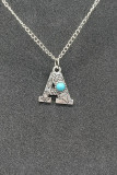 Stamped Turquoise Initial Neck