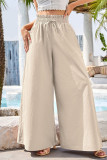 High Waist Plain Wide Leg Pants 