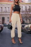 High Waist Pockets Cargo Pants 