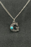 Stamped Turquoise Initial Neck