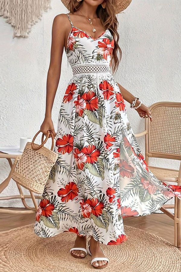 Floral Print Spaghetti Dress 