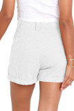 High Waist Plain Corduroy Shorts 