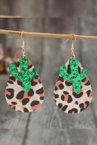 Leopard Cactus Western Earrings 