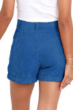 High Waist Plain Corduroy Shorts 