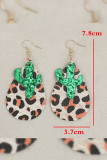 Leopard Cactus Western Earrings 