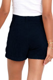 High Waist Plain Corduroy Shorts 