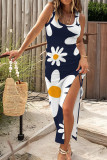 Sleeveless Printed Split Maxi Dress 