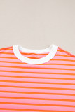 Multicolour Oversized Contrast Trim Exposed Seam High Low T Shirt