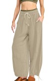 HIgh Waist Drawstring Loose Pants 