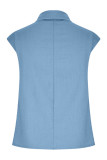 Linen Sleeveless V Neck Plain Top 