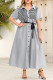 Plus Size Stripes Button Up Dress 