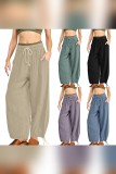 HIgh Waist Drawstring Loose Pants 