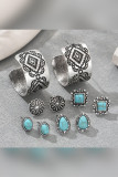 Geometric Turquoise Earrings 5pcs Set MOQ 5sets