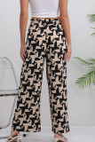 High Waist Printed Wide Leg Pants 