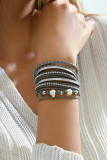 Rhinestone and Pearl Cord Bracelet MOQ 5pcs