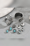 Geometric Turquoise Earrings 5pcs Set MOQ 5sets