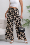 High Waist Printed Wide Leg Pants 