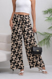 High Waist Printed Wide Leg Pants 
