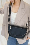 Plain PU Flip Flat Zipper Crossbody Bag MOQ 3pcs