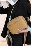 Plain PU Pocket Size Woven Strap Crossbody Bag MOQ 3pcs