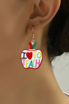 Teacher's Day Apple Shape Earrings 