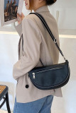 Plain PU Flip Flat Zipper Crossbody Bag MOQ 3pcs