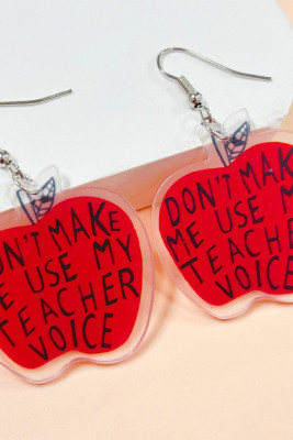 Teacher's Day Apple Shape Earrings