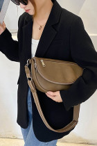 Plain PU Flip Flat Zipper Crossbody Bag MOQ 3pcs