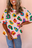 Pink Leopard Drop Shoulder Oversize Tee