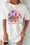 White Beach Babe Graphic Tunic T Shirt