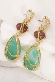 Drop Shape Turquoise Alloy Earrings 